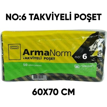 6 no siyah takvieli poşet 60X70 50 adetli