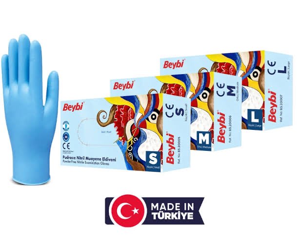 mavi Nitril eldiven 100 adetli s m l xl