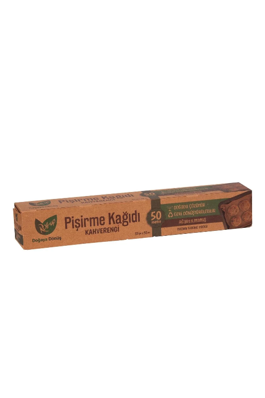 Translate the product name 'roll up kahverengi pişirme kağıdı 50 mt ' to language 'en' accurately.