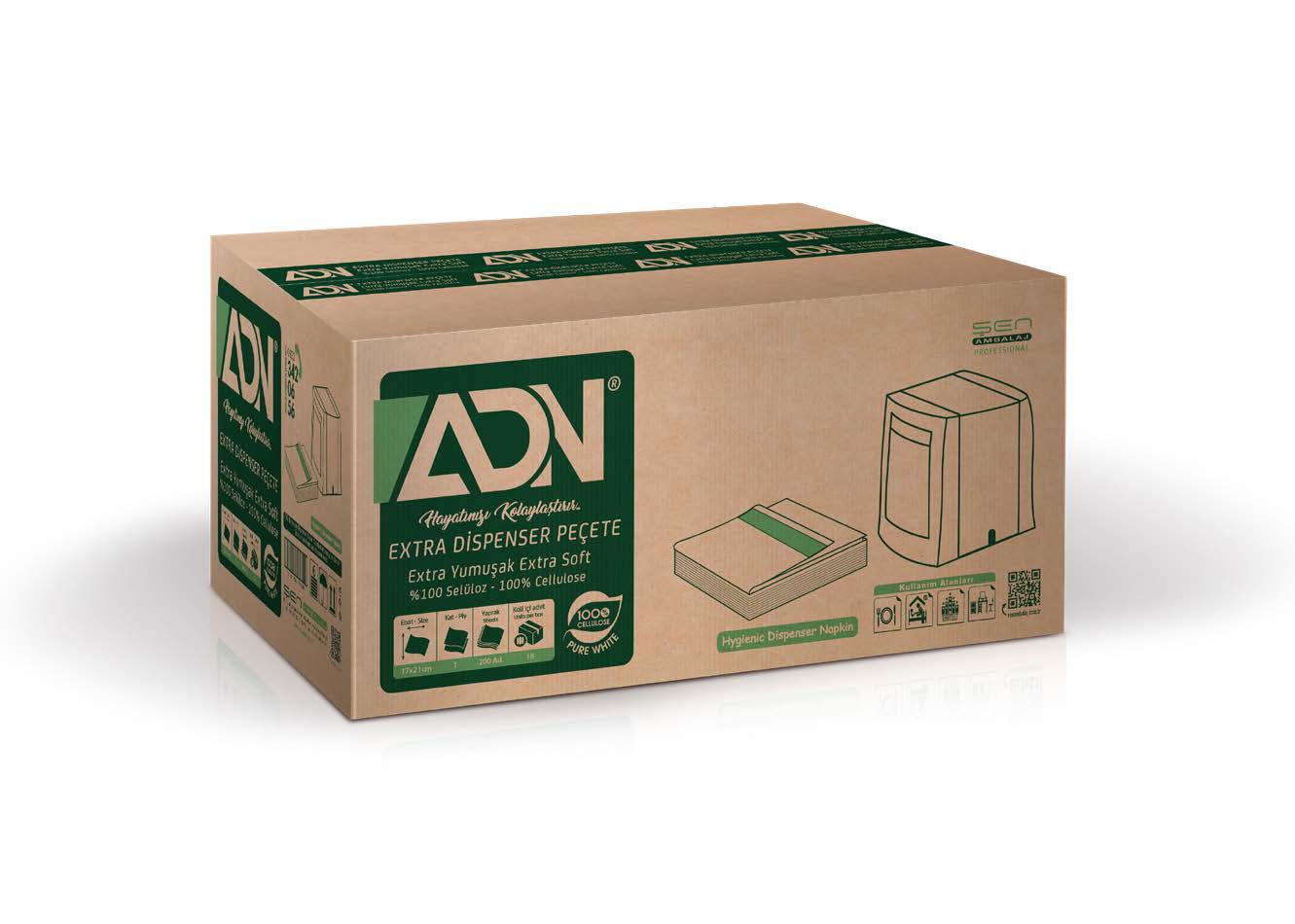 ADN EXTRA DİSPenser PEÇETE 200 LÜ 18 PK' ürün adını 'tr' diline doğru bir şekilde çevir.