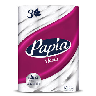 Papia 3 Katlı 12 Li Havlu