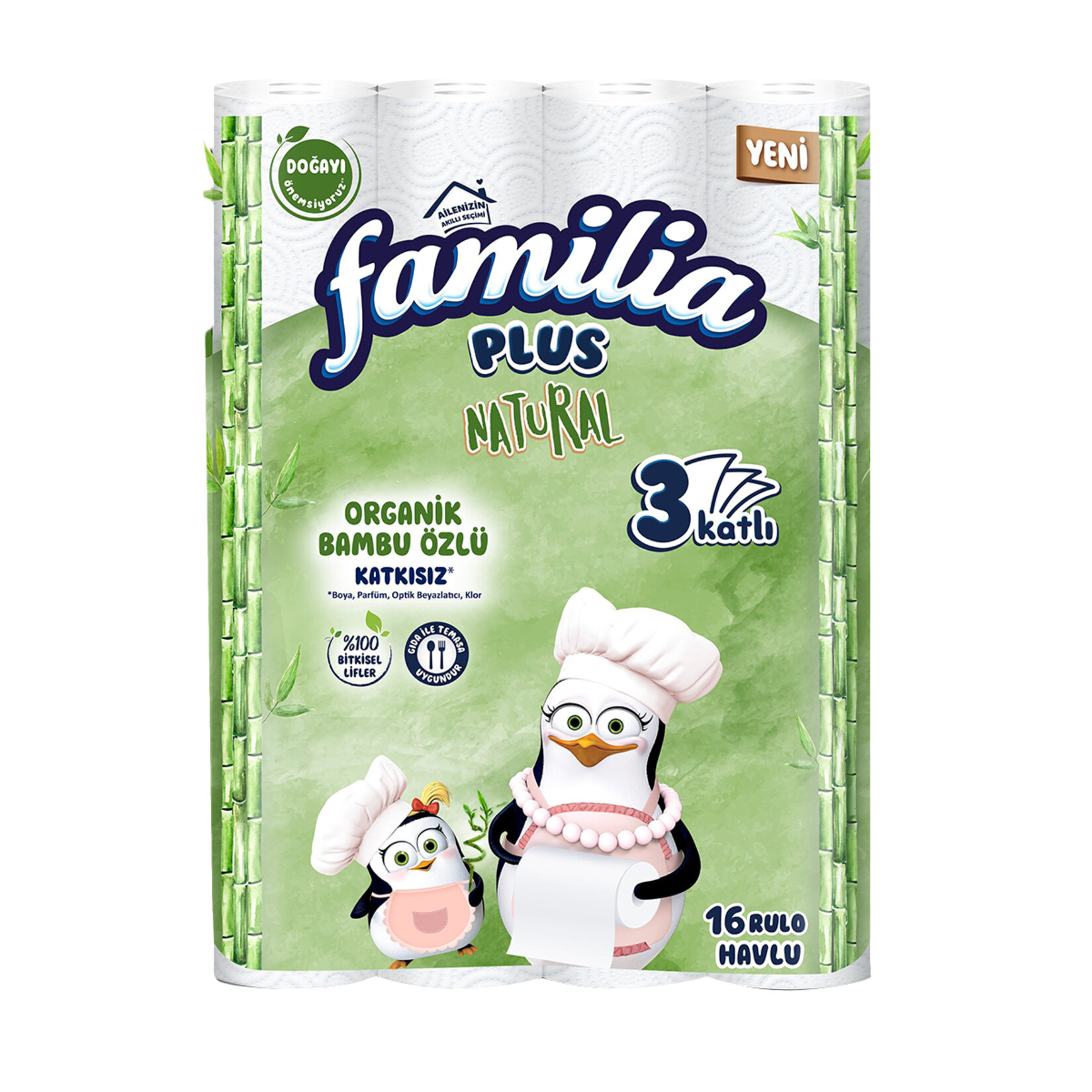 familia bambu natural havlu 16 lı
